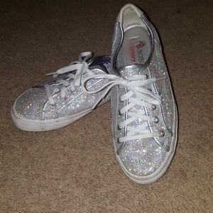 bobs silver glitter shoes